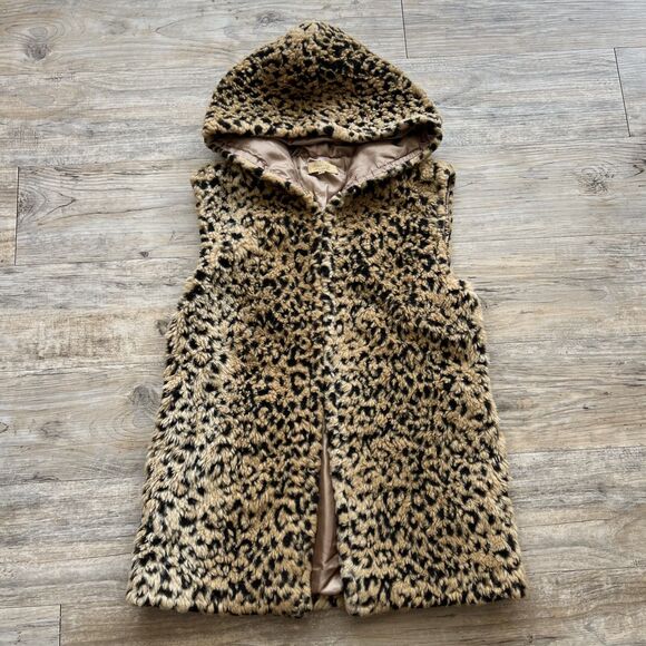 Piko 1988 Y2K Fur Vest Leopard Vintage Women's M Brown Tan Black - Picture 1 of 10